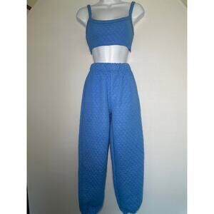 Princess Polly Blue Quilted Sweatset